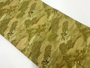 アンティーク　松に風景模様織出し丸帯（材料）